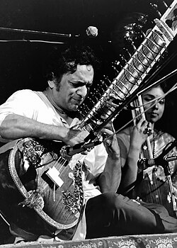 Ravi Shankar at the Woodstock music festival, 1969