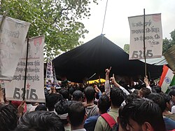 Students protesting Indian examination paper leaks—the  illegal sharing or selling of official exam questions before the test begins—in Delhi, July 2026